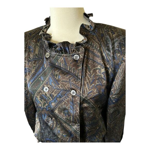 Valentino VTG Miss V Pleated Skirt & Blouse Set Silk 2 Piece Sz 44=US 10 Paisley - Picture 4 of 12